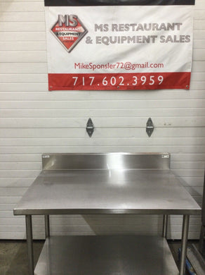 Winholt 4’ SS Table w/ SS Under Shelf and Backsplash