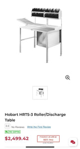 Hobart HRT5-3 Roller/Discharge Table W/ HRT-LD136 NEW IN THE BOX