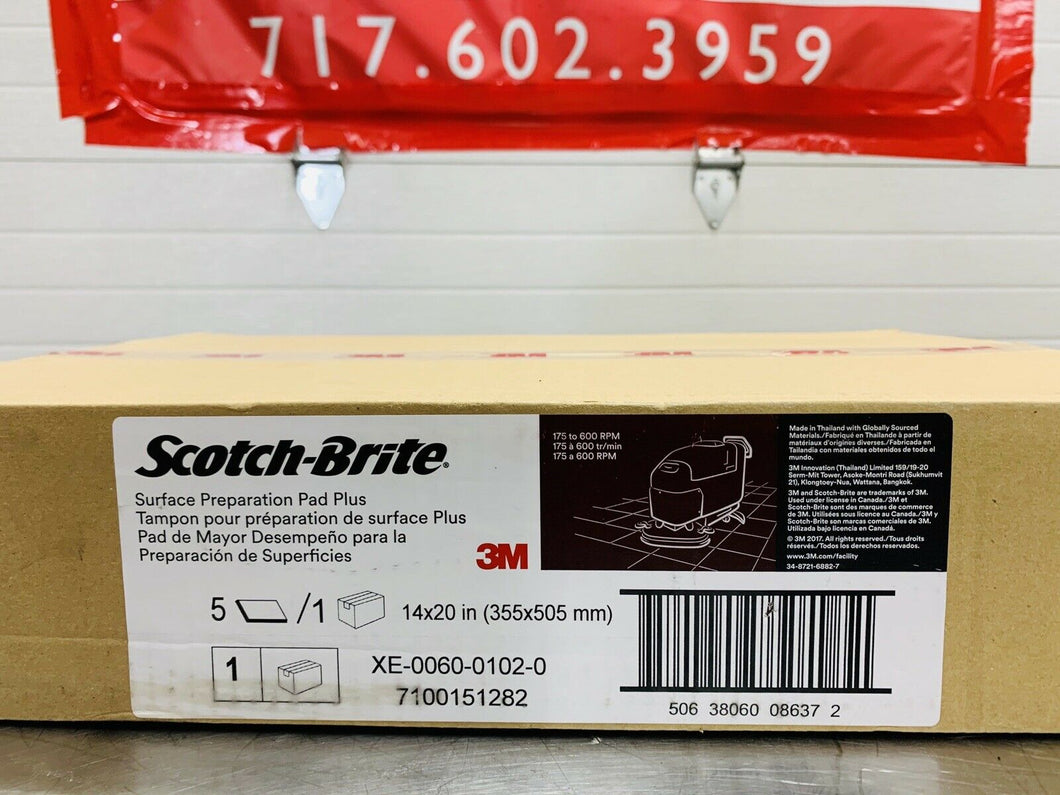 3M Scotch-Brite Surface Preparation Pad 5 Pcs 14x20 in “New” Unopened Box