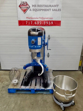 Hobart H600 60Qt Mixer w/ Wire Whip, Flat Beater, Dough Hook, Bowl & Bowl Truck
