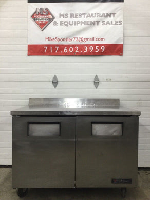 True TWT-48 Worktop Refrigerator w/ Backsplash 2 Door 48Wx30Dx36H