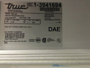 True TWT-48 Worktop Refrigerator w/ Backsplash 2 Door 48Wx30Dx36H