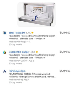 Foundations 100-SSC-R Diaper Changing Station NEW!