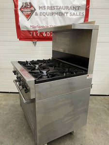 US Range Performance Series PS-6-26 Nat. Gas 6 Burner Range w/Oven, Backsplash