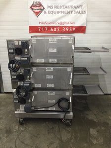 Lincoln Impinger 1132 Triple Stack 3ph 208v Electric Conveyor Pizza Oven Working