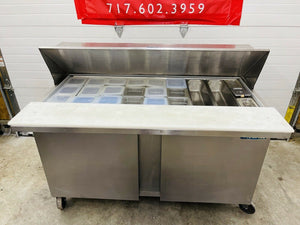 McCall ST-59-4 S/s 2 Door 59” Mega Top Sandwich Prep Cooler Tested & Working!