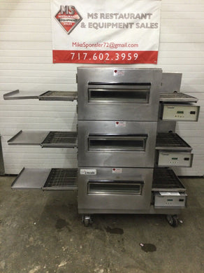 Lincoln 1132 Triple Stack 3ph 208v Electric Conveyor Pizza Oven Refurbished!