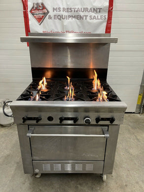 US Range Performance Series PS-6-26 Nat. Gas 6 Burner Range w/Oven, Backsplash