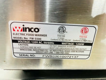 Load image into Gallery viewer, Winco FW-S500 Countertop Food Warmer - Wet w/ (1) Full Size Pan Well, Lid 120v