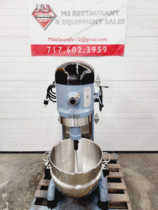 Hobart H600 60Qt Mixer w/ Wire Whip, Flat Beater, Dough Hook, Bowl & Bowl Truck