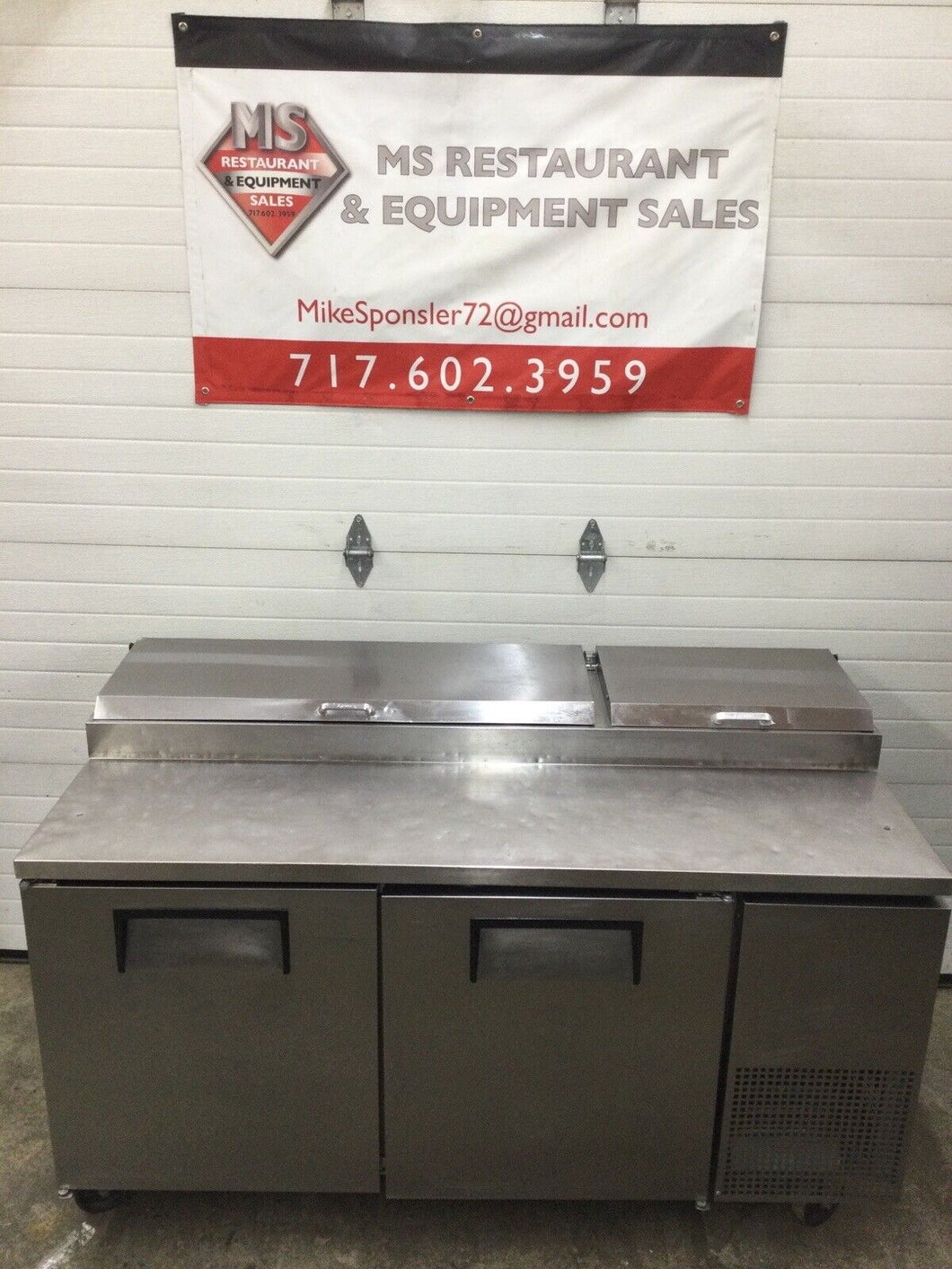 True TPP67 Pizza Prep Table 9 Pans Two door 67” Wide Refurbished