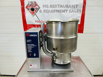 Groen TDB-40A 10gal Steam Kettle Manual Tilt 2/3 Jacket 240v/3ph
