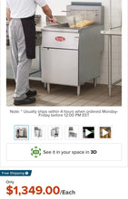 Load image into Gallery viewer, Avantco FF518 Nat. Gas 70-100lb SS Tube Floor Fryer 150,000 BTU