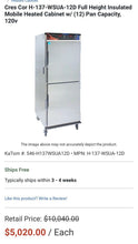 Load image into Gallery viewer, Cres Cor H-137-WSUA-12D Full Height Insulated Mobile Heated Cabinet W/ (12) Pan