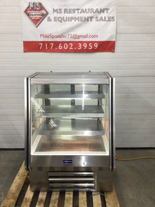 Coolman CRI-36HB 36” Stainless Steel Refrigerated Bakery Case. 3 Shelves Working