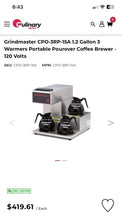 Load image into Gallery viewer, Grindmaster CPO-3RP-15A 1.2 Gallon 3 Warmers Portable Pourover Coffee Brewer NEW