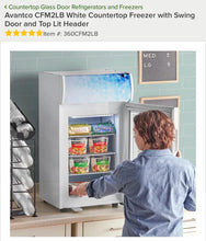 Load image into Gallery viewer, Avantco CFM2LB White Countertop Freezer w/ Swing Door Top Lit New Open Box