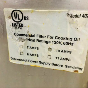 Darling 402 Portable Commercial Cooking Oil Filter / Caddy W/ Sealed Pump Clean
