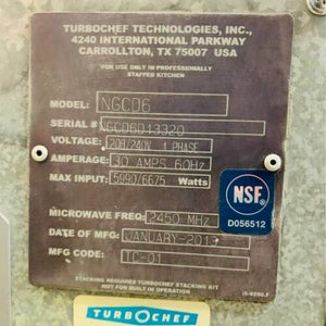 TurboChef NGCD6 Tornado II 2013 Refurbished, Tested & Working!!