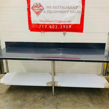 Load image into Gallery viewer, New (S&amp;D) 8’ SS TABLE w/ SS UNDER-SHELF 96x30x34 with 6” backsplash NSF 16 gauge