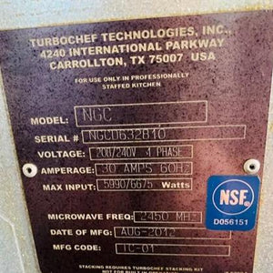 2012 TurboChef Tornado NGCD6 SN# NGCD632810 Fully Refurbished Tested & Working!